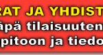 Seurat ja yhdistykset käyttäkää tilaisuuttanne hyväksi!!