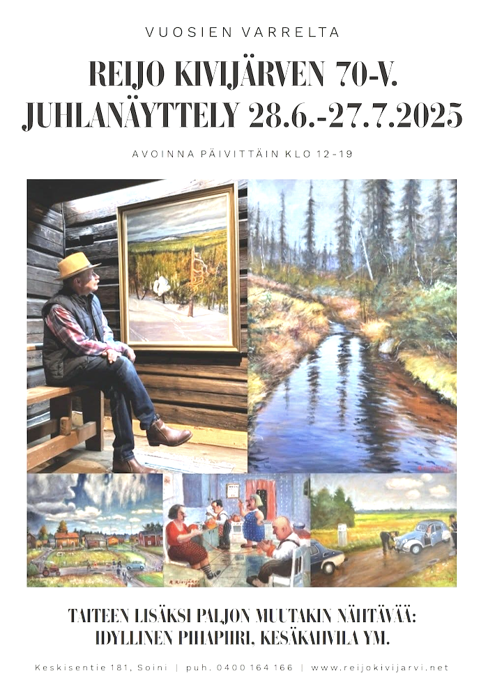 Reijo Kivijärvi 70v näyttely kesä 2025