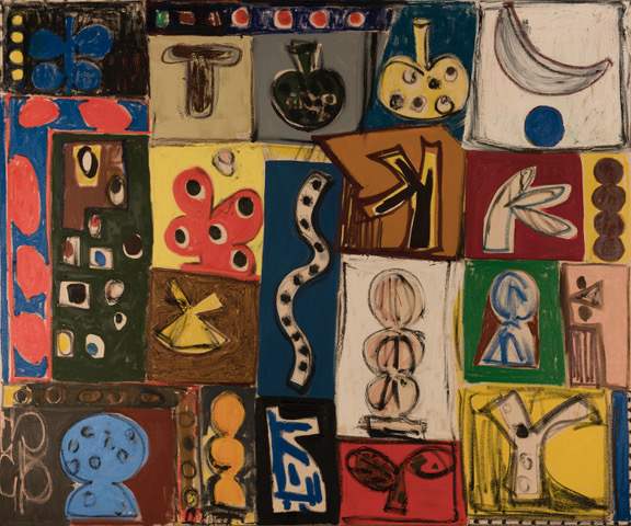 Tuukka Tammisaari, ALPHABETS, 2021, öljy, akryyli ja hiili kankaalle_Nelimarkka-Rahasto sr